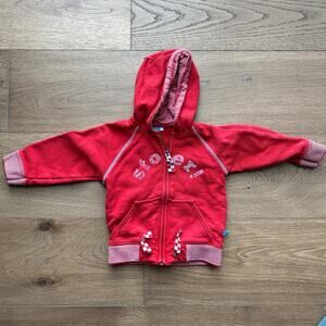 Red zip up hoodie for